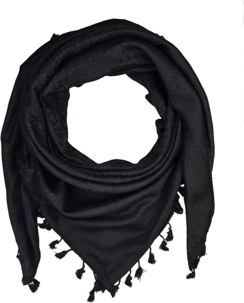 SHOPUKASA Cotton Shemagh Tactical Military Scarf Palestine Scarf Keffiyeh Head Neck Wrap gifts for Men & Women + Paper Bag - Image 3